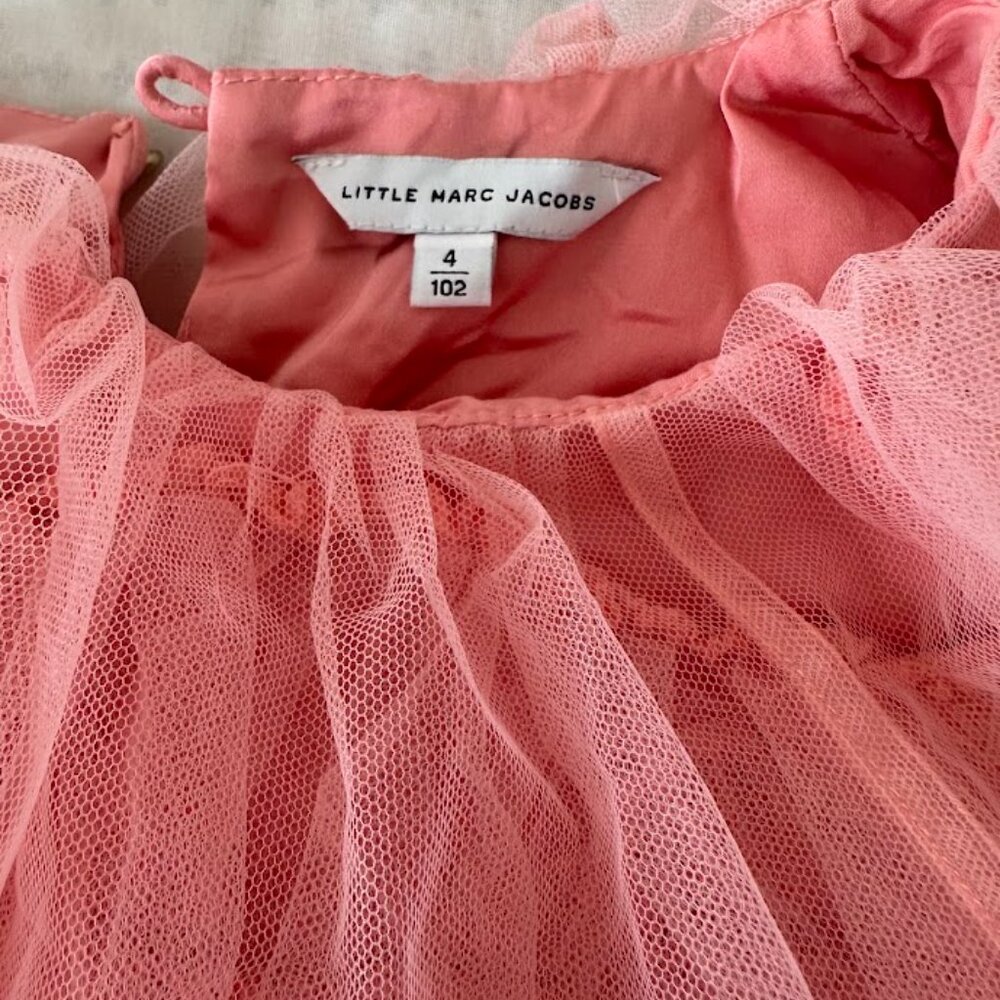 LITTLE MARC JACOBS Girls Mini Me Pink Tulle Silk Ribbon - Picture 3 of 4